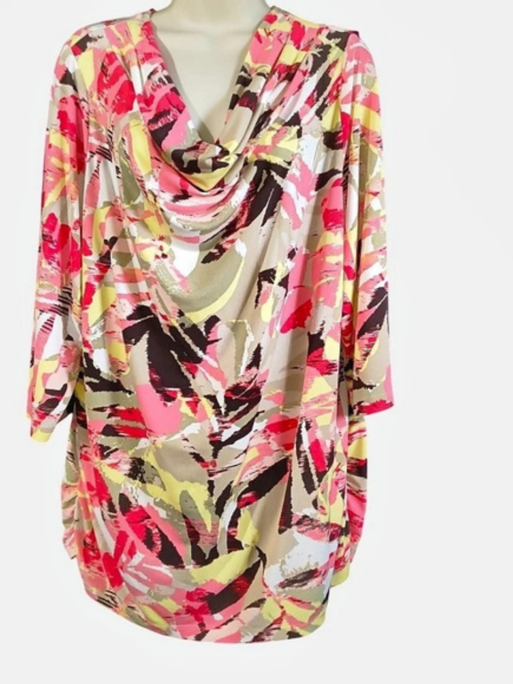 Laura Ashley Abstract Print Tunic Pink Size 1X Like New